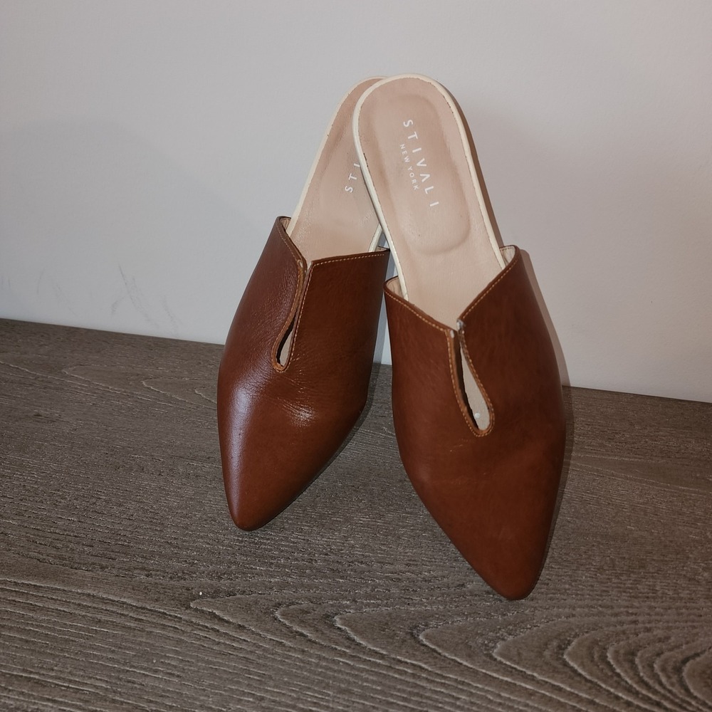 Stivali Pijao Cognac Leather Pointed Toe Mule EU 39 US 9 Quiet Luxury Minimalist - Picture 13 of 16